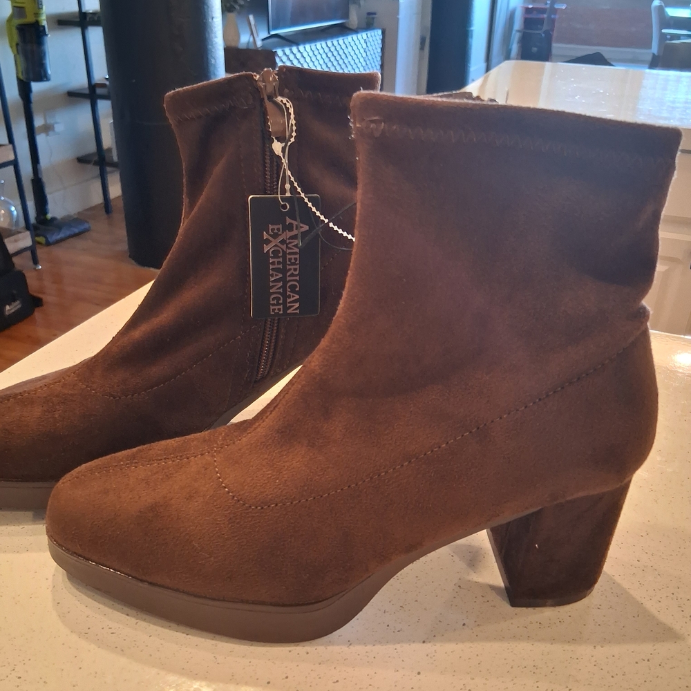 American Exchange Dark Brown Heeled Boots